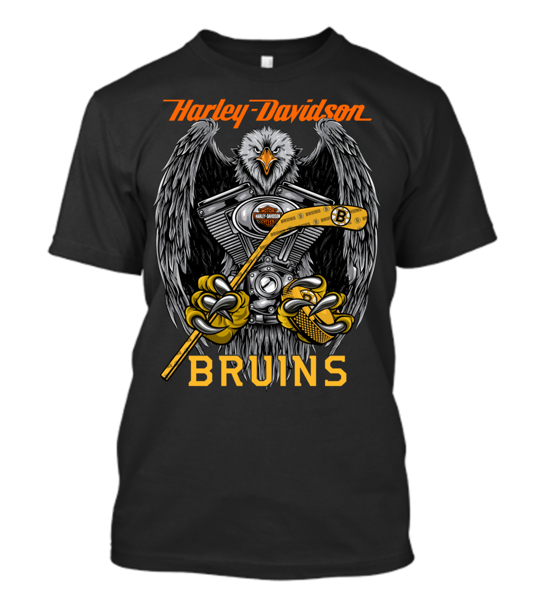 Harley Davidson Bruins Nhl Bb Eagle Engine T-Shirt