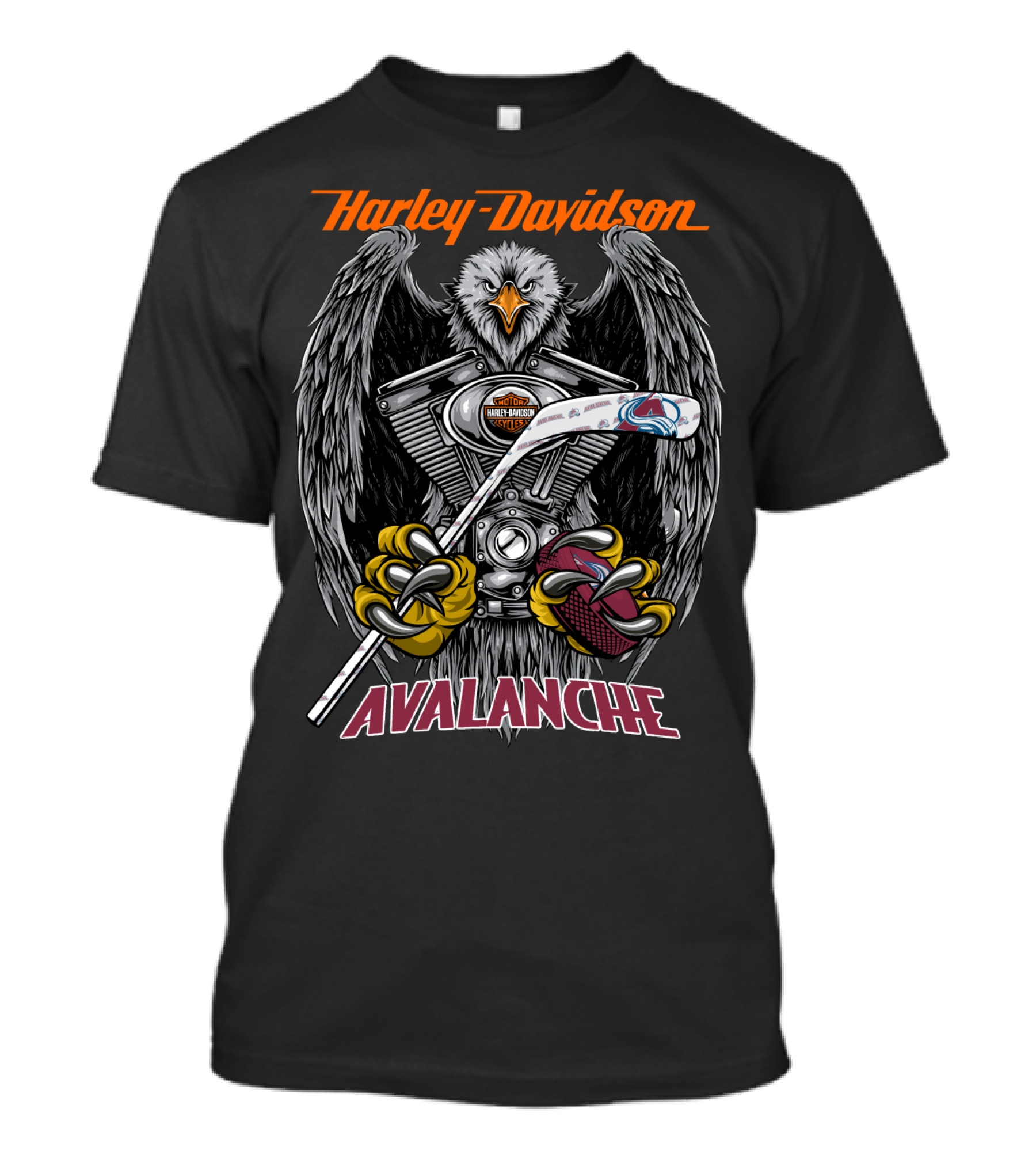 Harley Davidson Avalanche Nhl Eagle Engine Hockey Stick T-Shirt