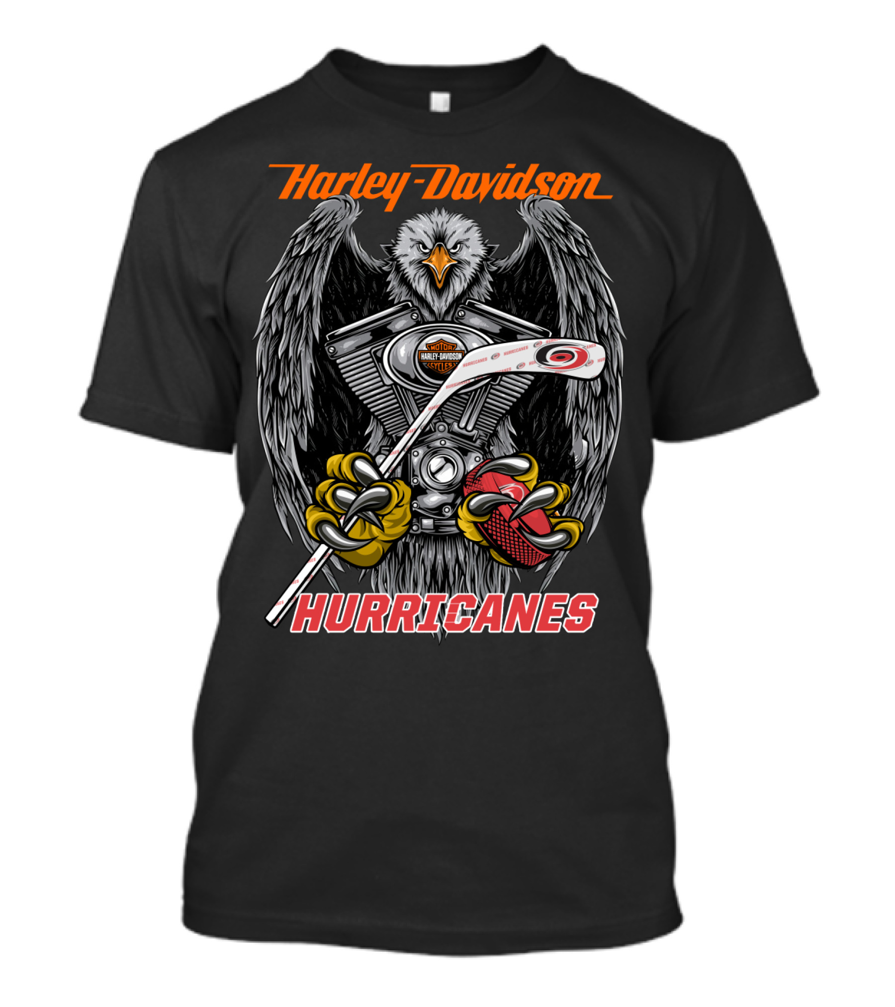 Harley Davidson Hurricanes Nhl Eagle Engine Hockey Stick T-Shirt