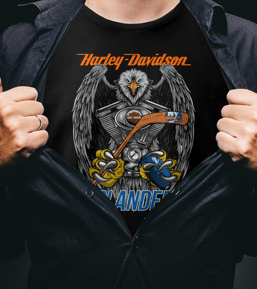 Harley Davidson Islanders Nhl Nyi Eagle Hockey Stick T-Shirt