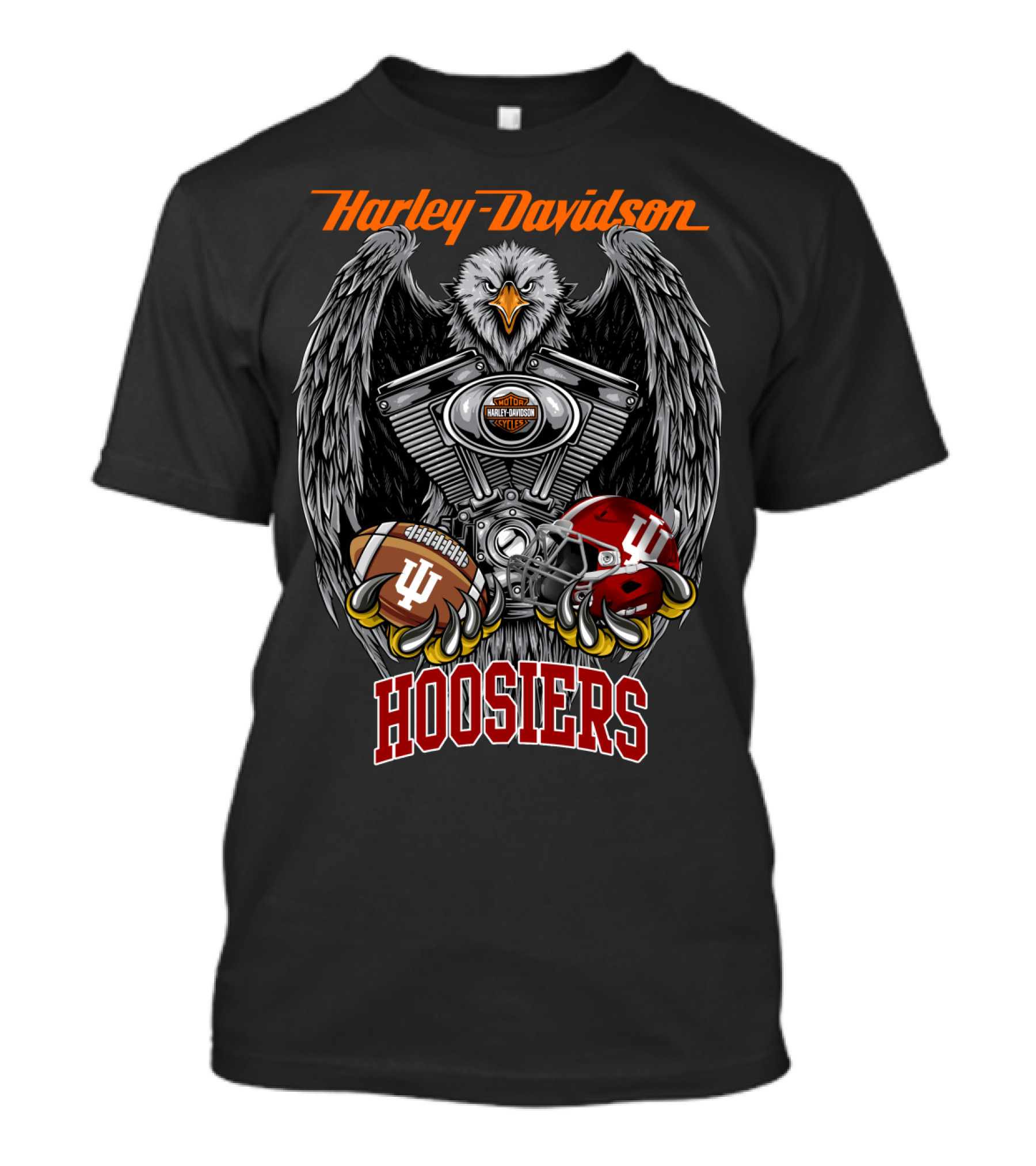 Harley Davidson Hoosiers Ncaa Football Eagle T-Shirt