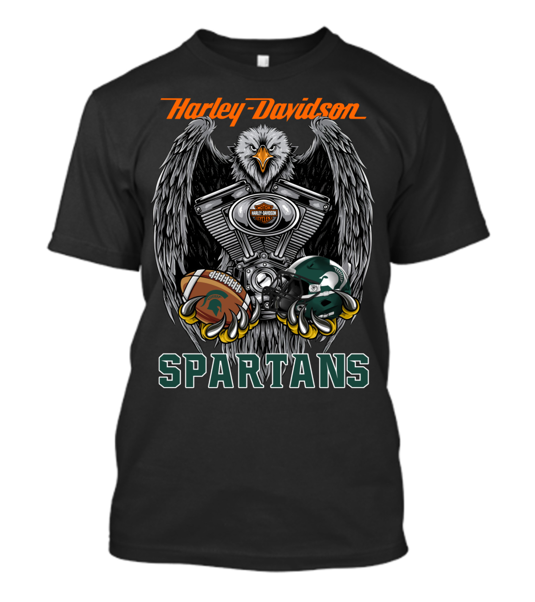 Harley Davidson Spartans Football Eagle Engine T-Shirt