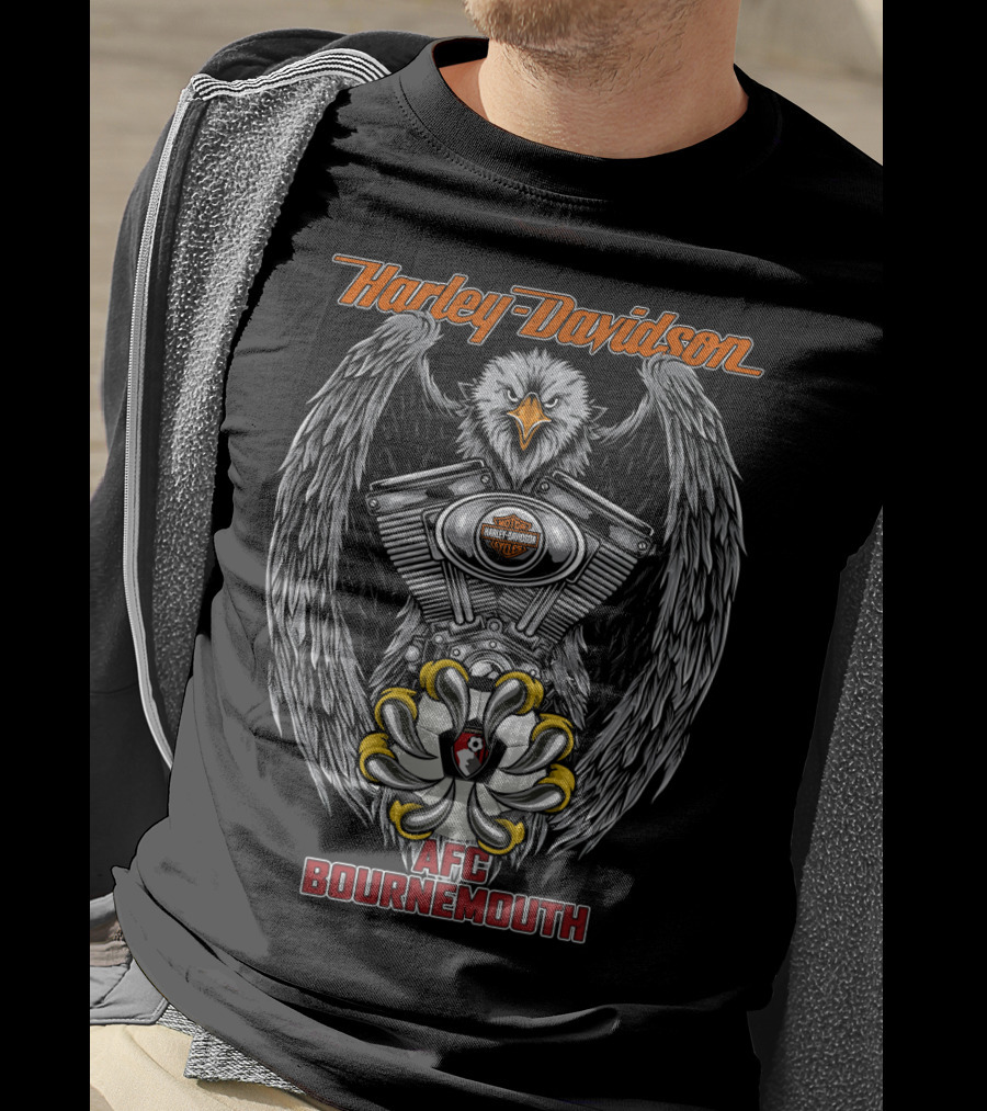Harley Davidson Eagle Engine Afc Bournemouth T-Shirt