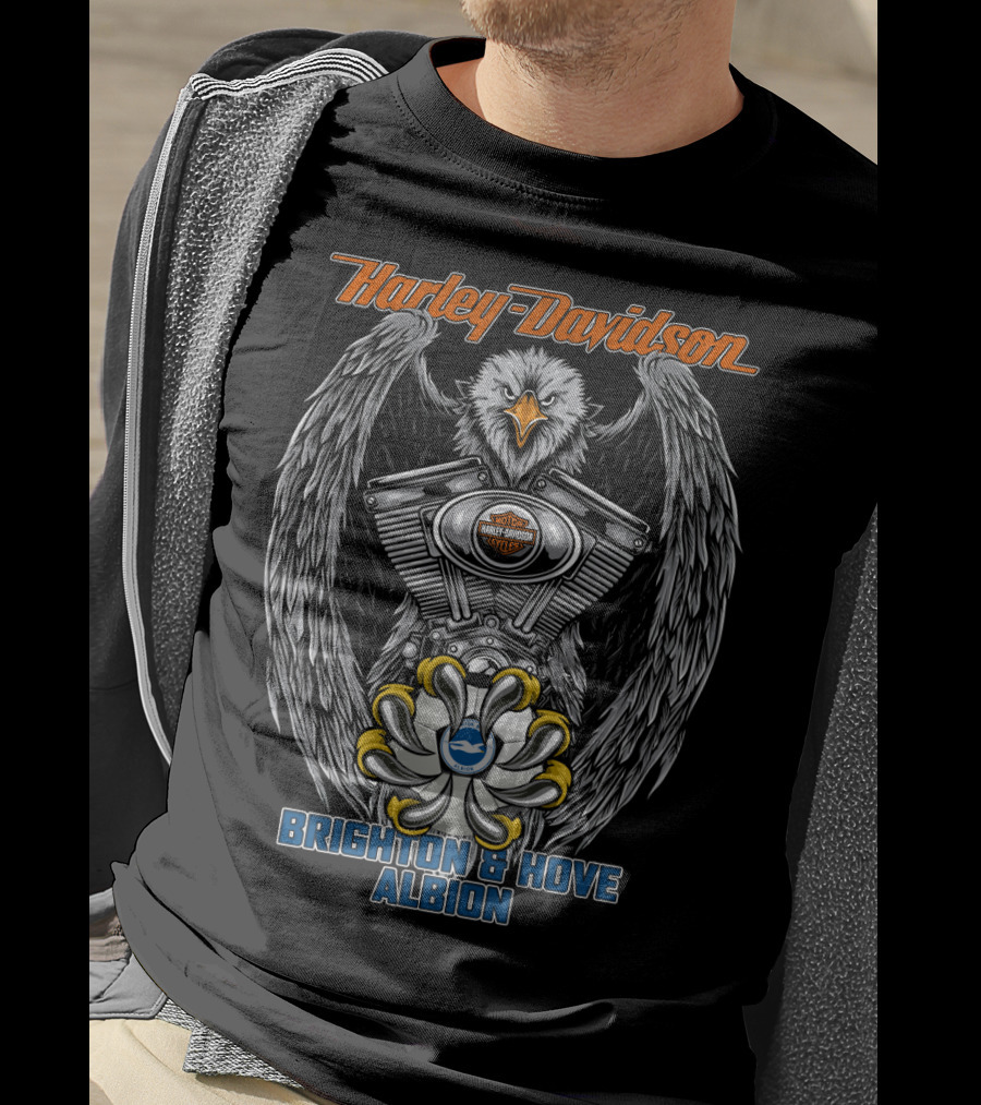 Harley Davidson Eagle Engine Brighton & Hove Albion T-Shirt