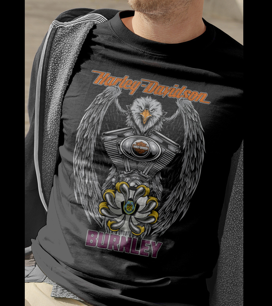 Harley Davidson Eagle Engine Crest Burnley T-Shirt