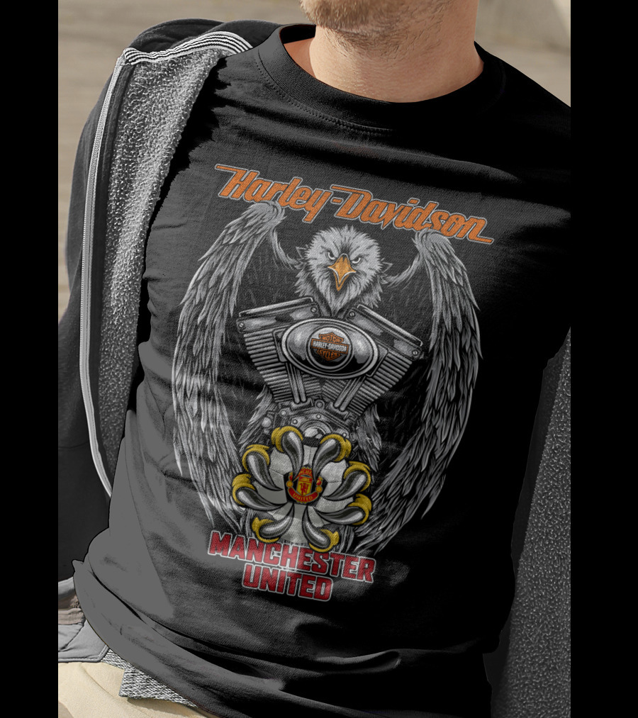 Harley Davidson Manchester United Eagle Engine T-Shirt