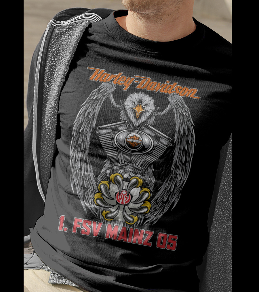 Harley Davidson Eagle 1. Fsv Mainz 05 Engine Crest T-Shirt