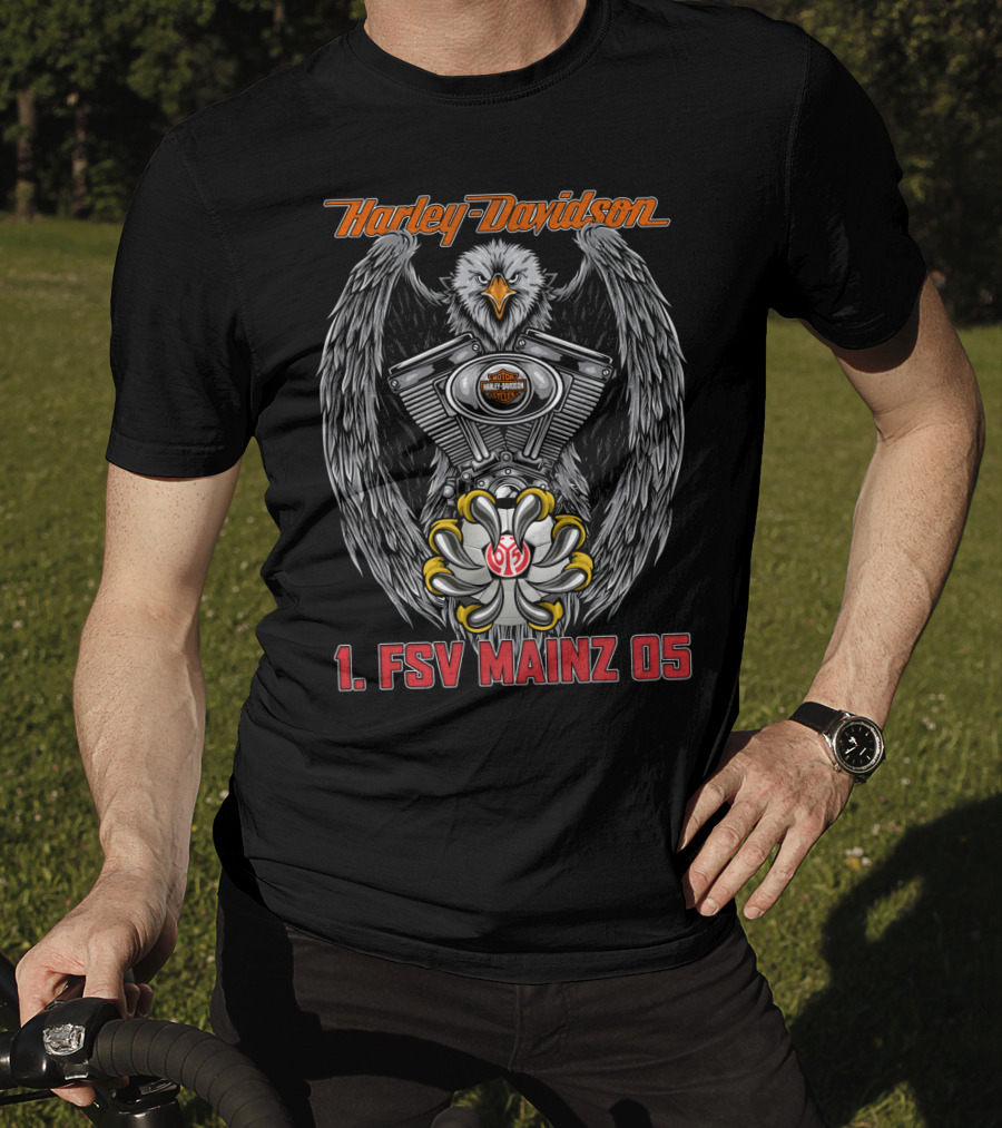 Harley Davidson Eagle 1. Fsv Mainz 05 Engine Crest T-Shirt