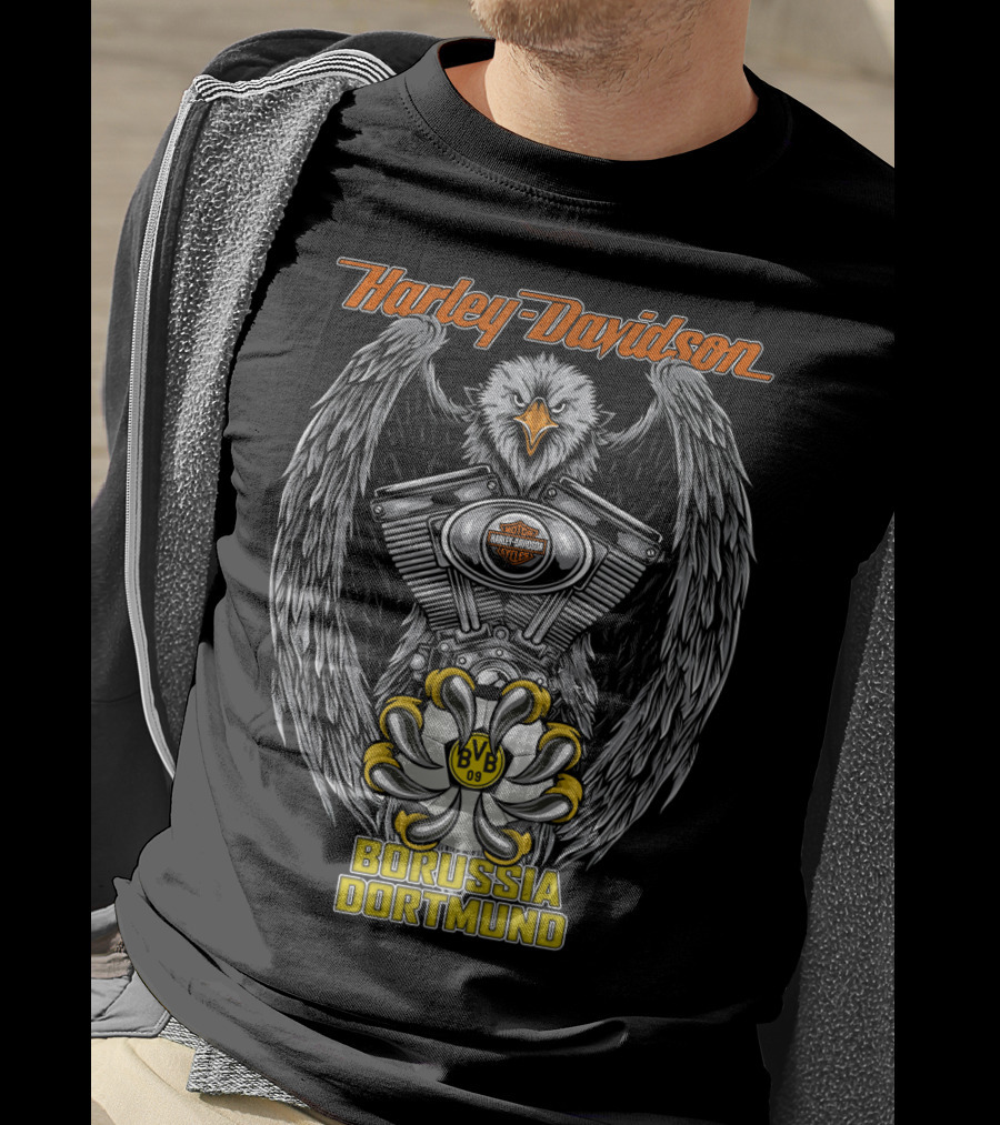 Harley Davidson Eagle Borussia Dortmund Bvb T-Shirt