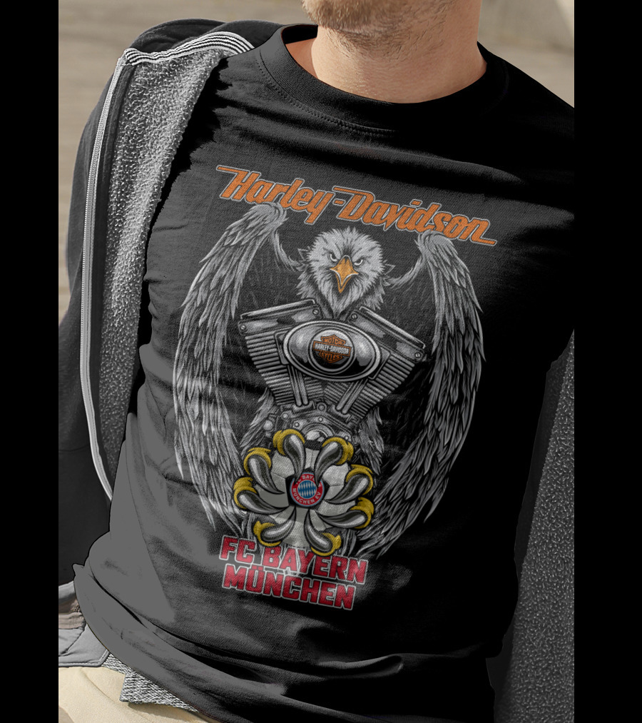 Harley Davidson Eagle Engine Fc Bayern München T-Shirt