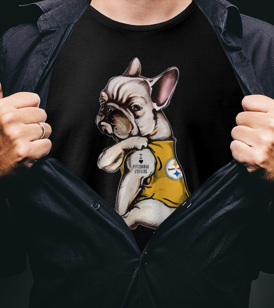 I Love Pittsburgh Steelers Bulldog Hta 20 T-Shirt
