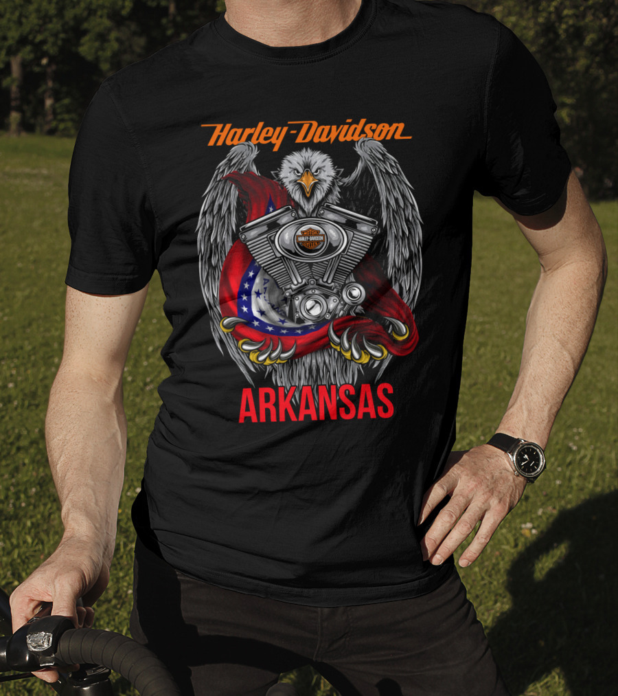Harley Davidson Arkansas Eagle Engine T-Shirt