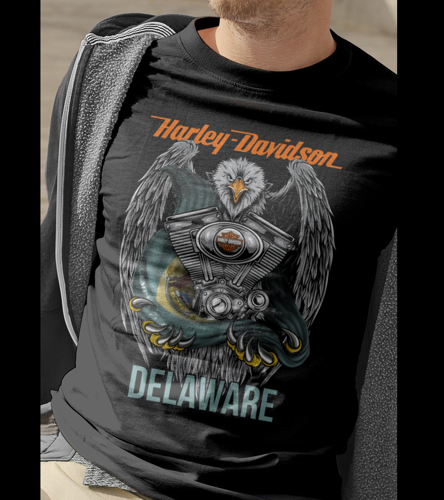 Harley Davidson Delaware Eagle Engine T-Shirt