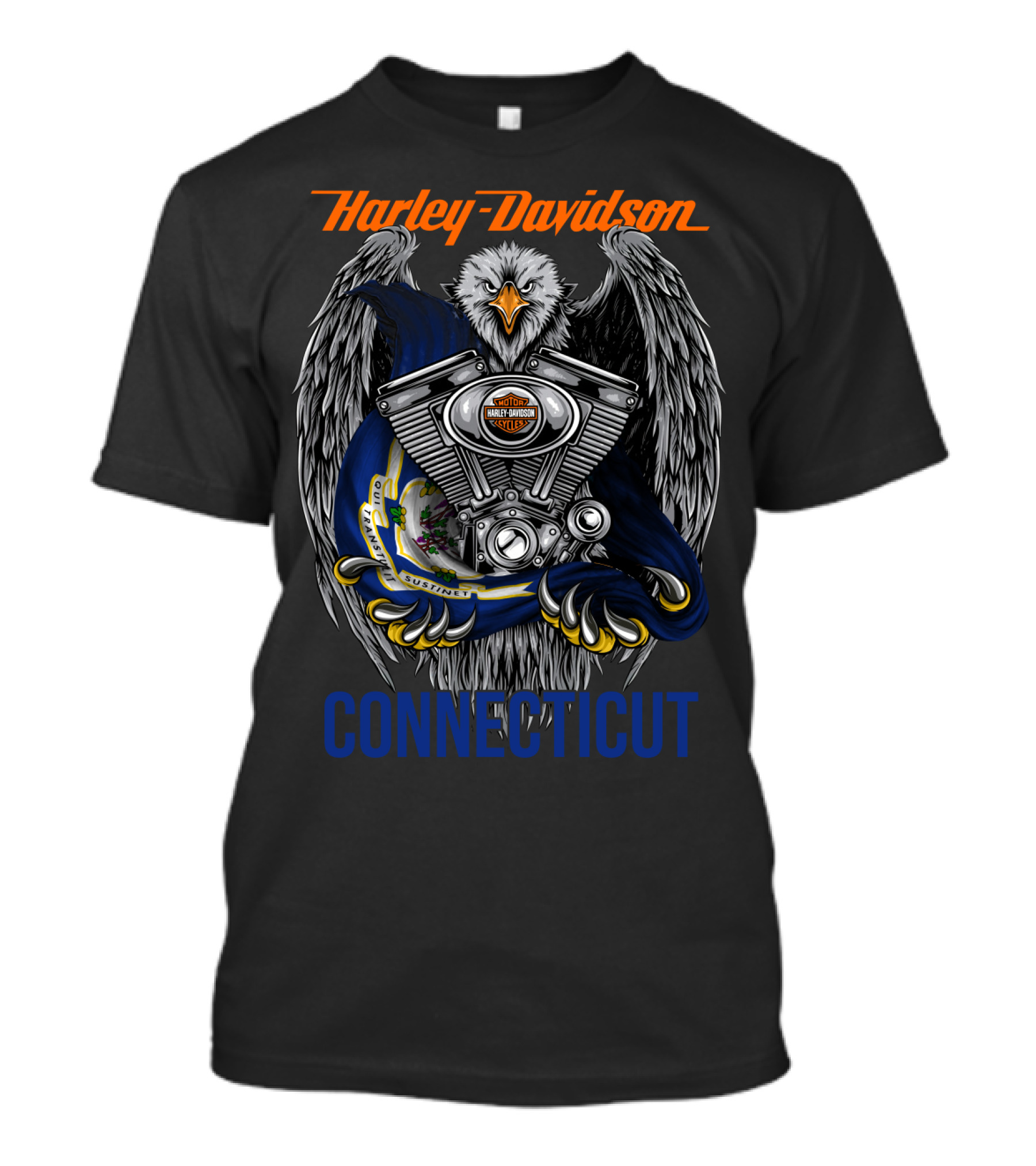 Harley Davidson Eagle Emblem Connecticut T-Shirt