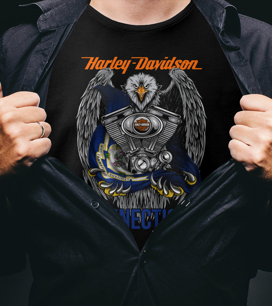 Harley Davidson Eagle Emblem Connecticut T-Shirt