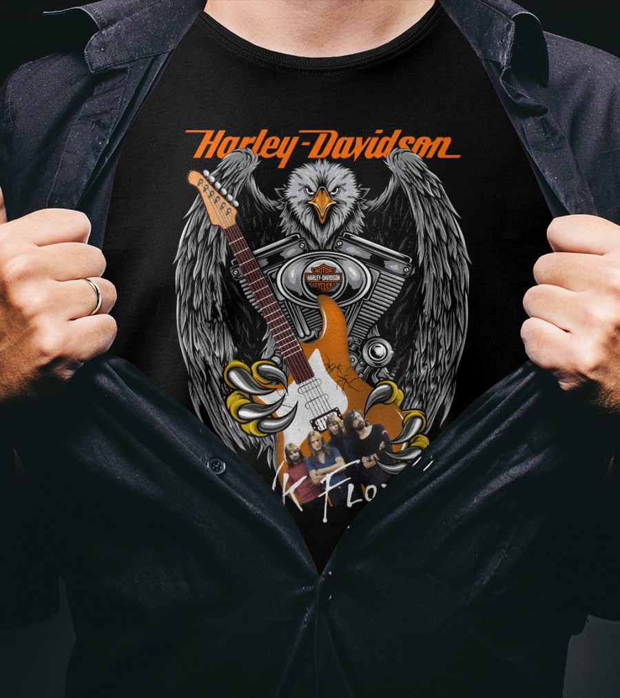 Harley Davidson Pink Floyd Eagle Guitar Motif T-Shirt