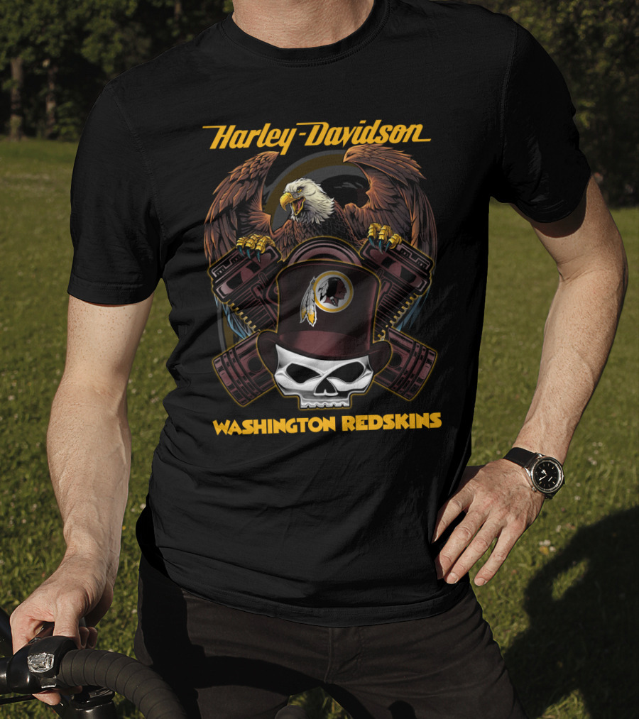 Harley Davidson Washington Redskins Eagle Skull T-Shirt