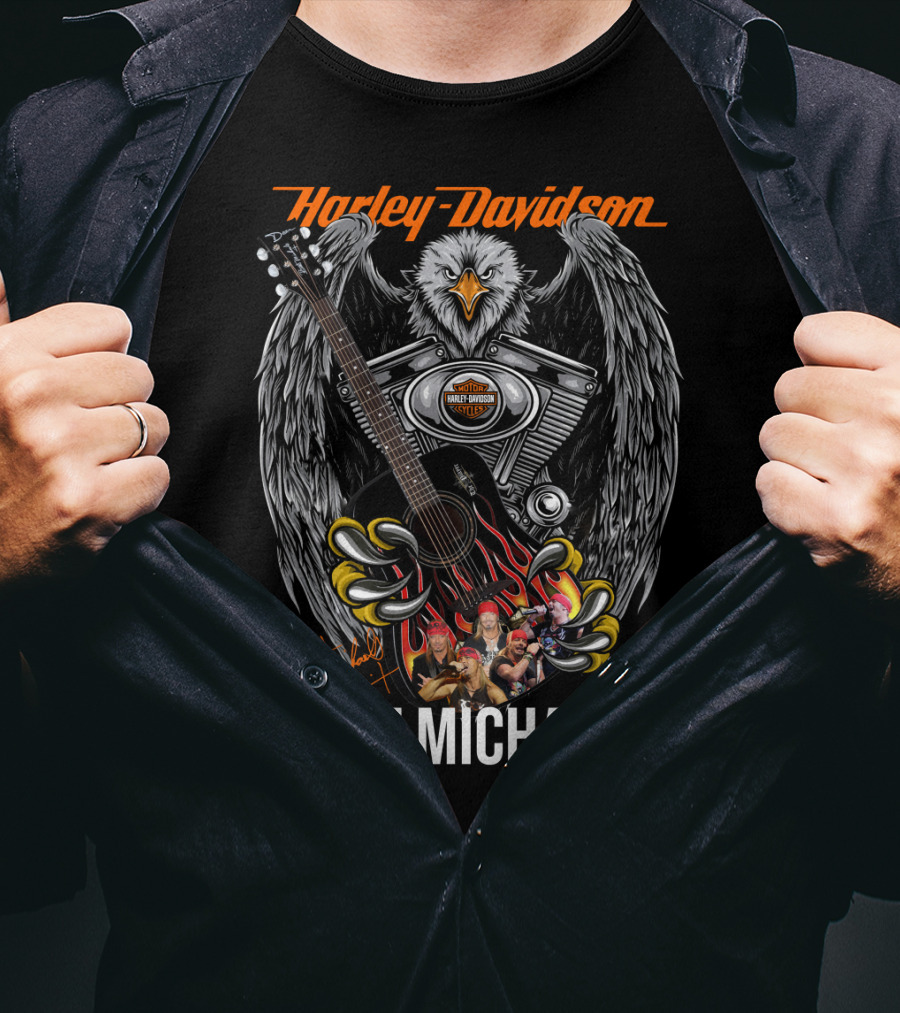 Harley Davidson Bret Michaels Eagle Guitar T-Shirt