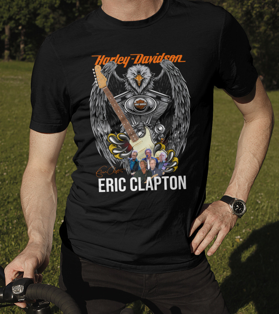 Harley Davidson Eagle With Guitar Eric Clapton T-Shirt
