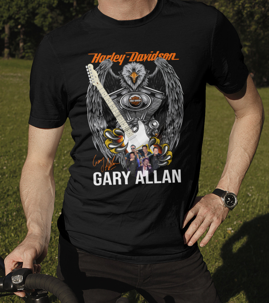 Harley Davidson 1903 Eagle Engine Guitar Gary Allan T-Shirt