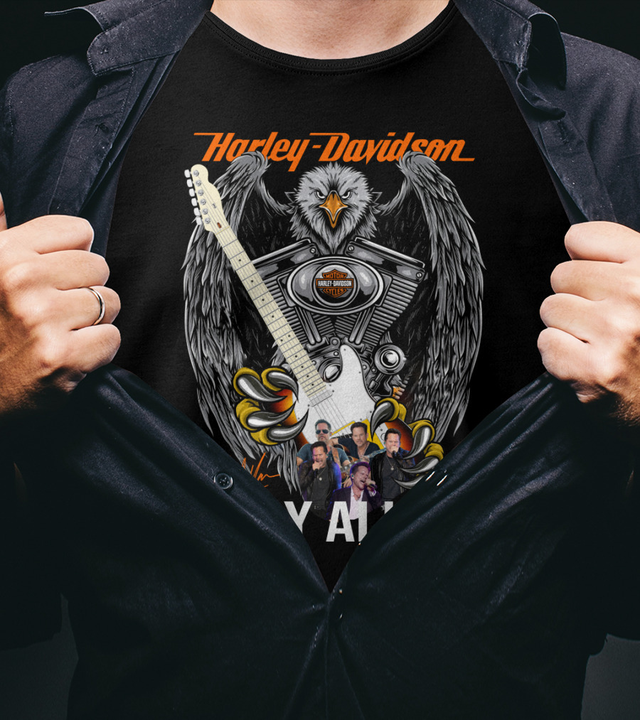 Harley Davidson 1903 Eagle Engine Guitar Gary Allan T-Shirt