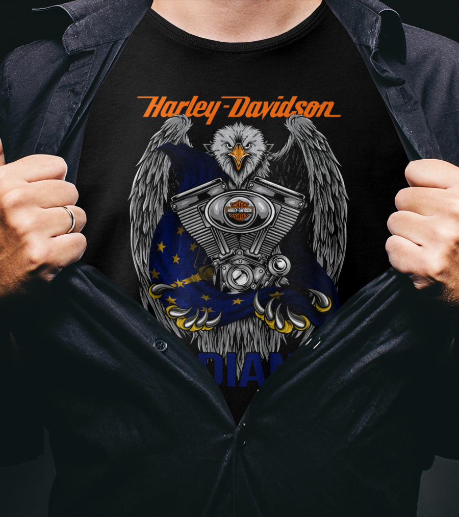Harley Davidson Eagle Indiana Motorcycles T-Shirt