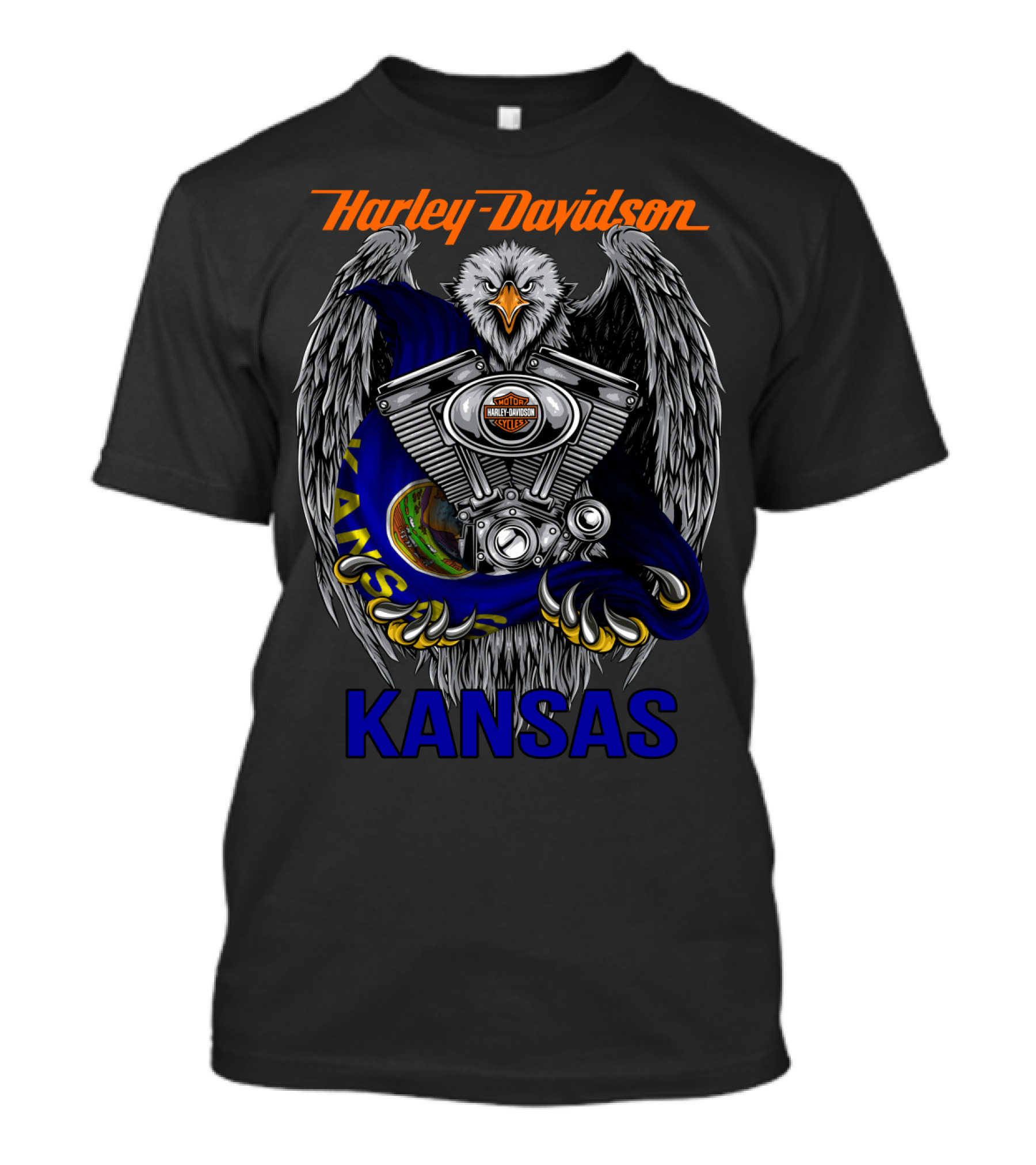 Harley Davidson Eagle Engine Kansas T-Shirt