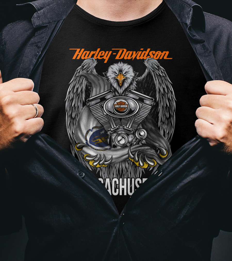 Harley Davidson Eagle Engine Massachusetts T-Shirt