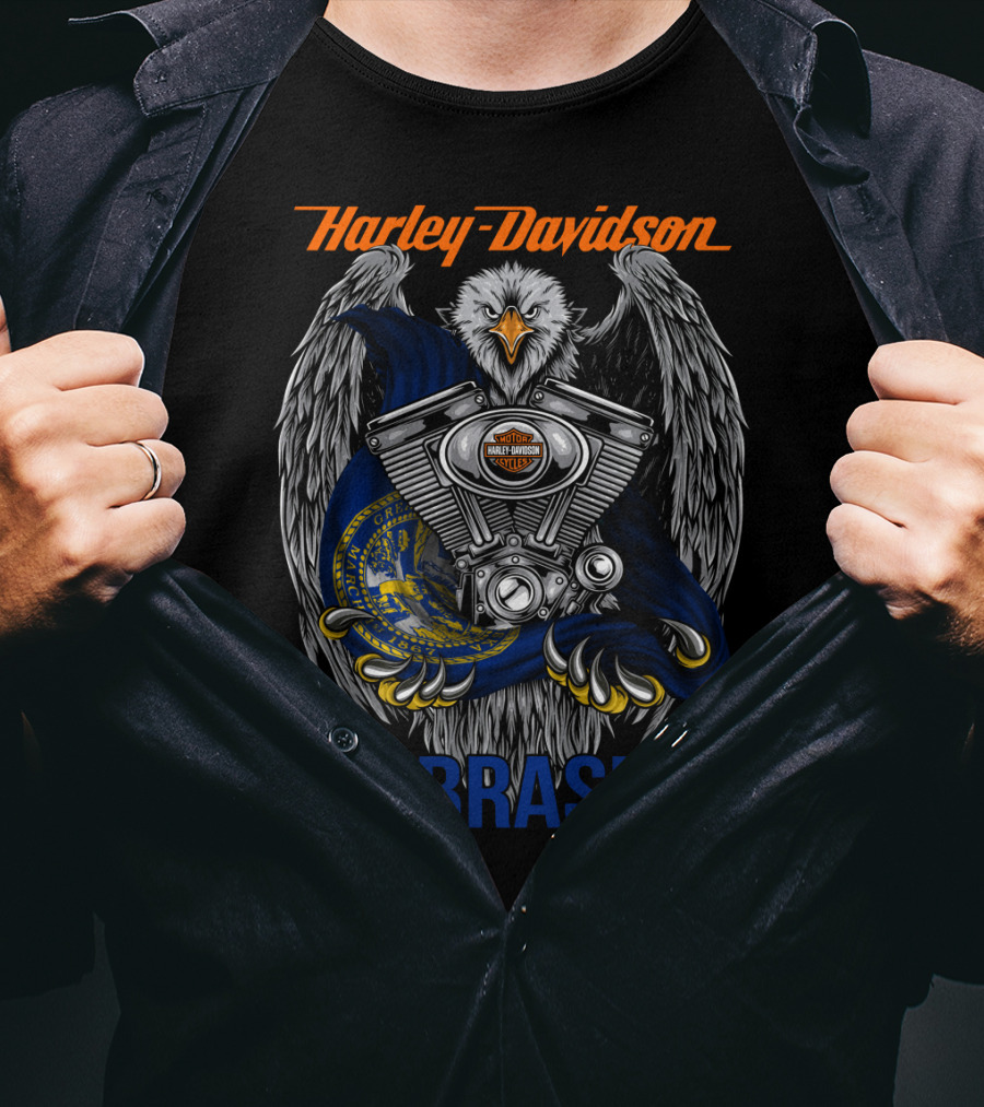 Harley Davidson Eagle Engine Nebraska T-Shirt