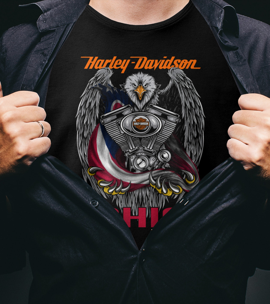 Harley Davidson Ohio Eagle Engine T-Shirt