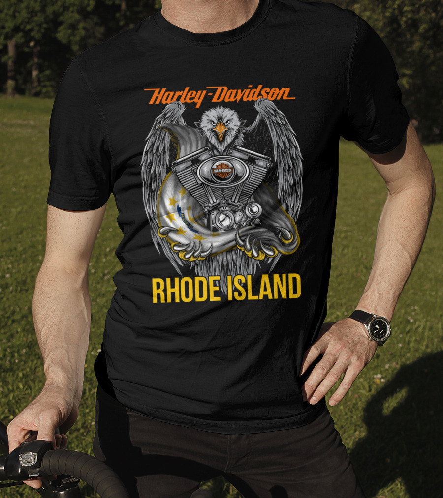 Harley Davidson Eagle Engine Rhode Island T-Shirt