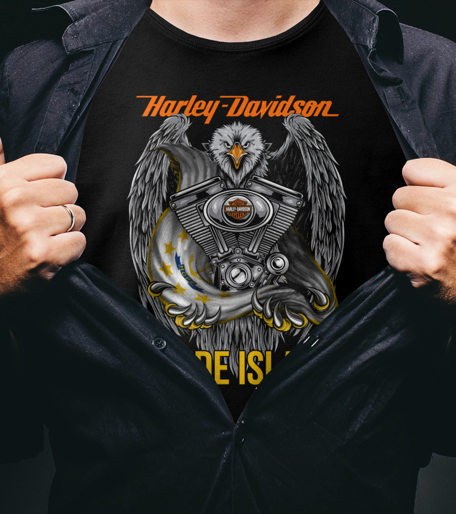 Harley Davidson Eagle Engine Rhode Island T-Shirt