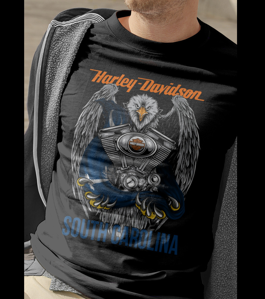 Harley Davidson South Carolina Eagle Engine T-Shirt