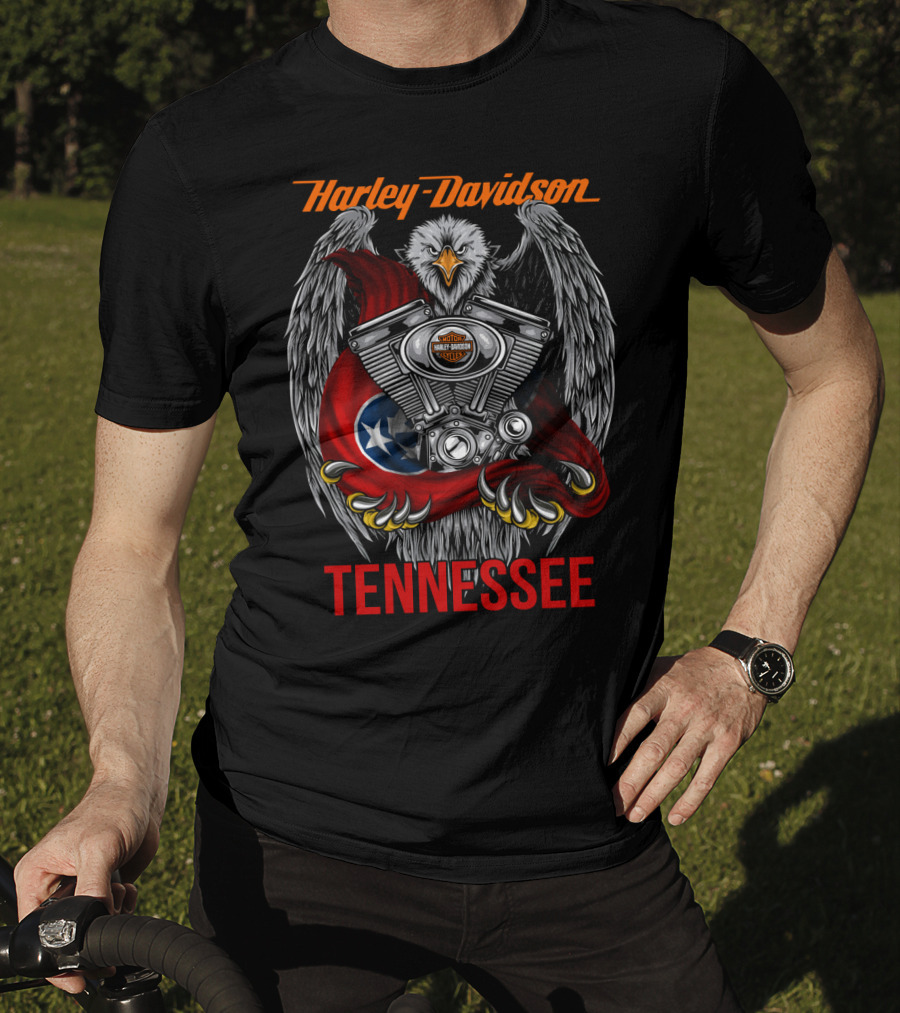 Harley Davidson Tennessee Eagle Engine Flag T-Shirt