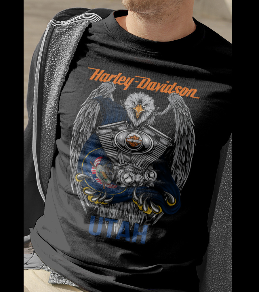 Harley Davidson Utah Eagle Engine T-Shirt