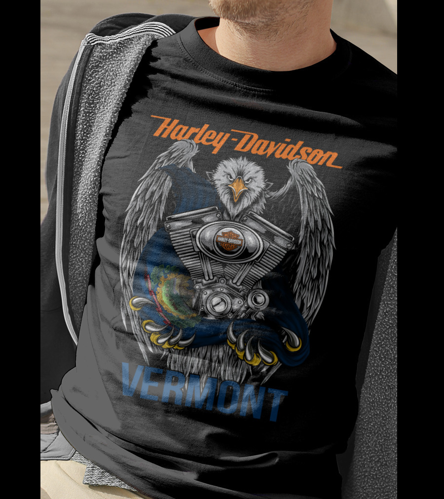 Harley Davidson Vermont Eagle Engine T-Shirt