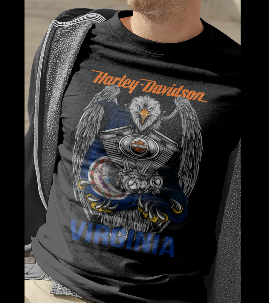 Harley Davidson Virginia Eagle Engine T-Shirt
