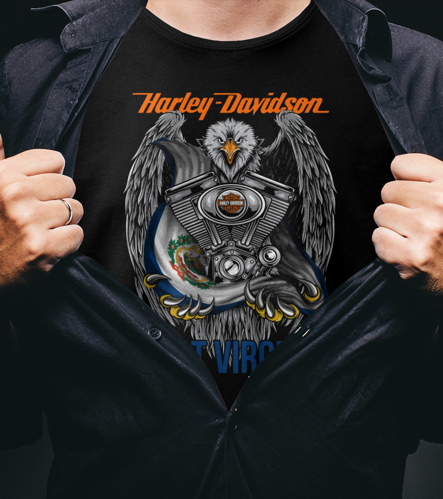 Harley Davidson West Virginia Eagle And Engine T-Shirt