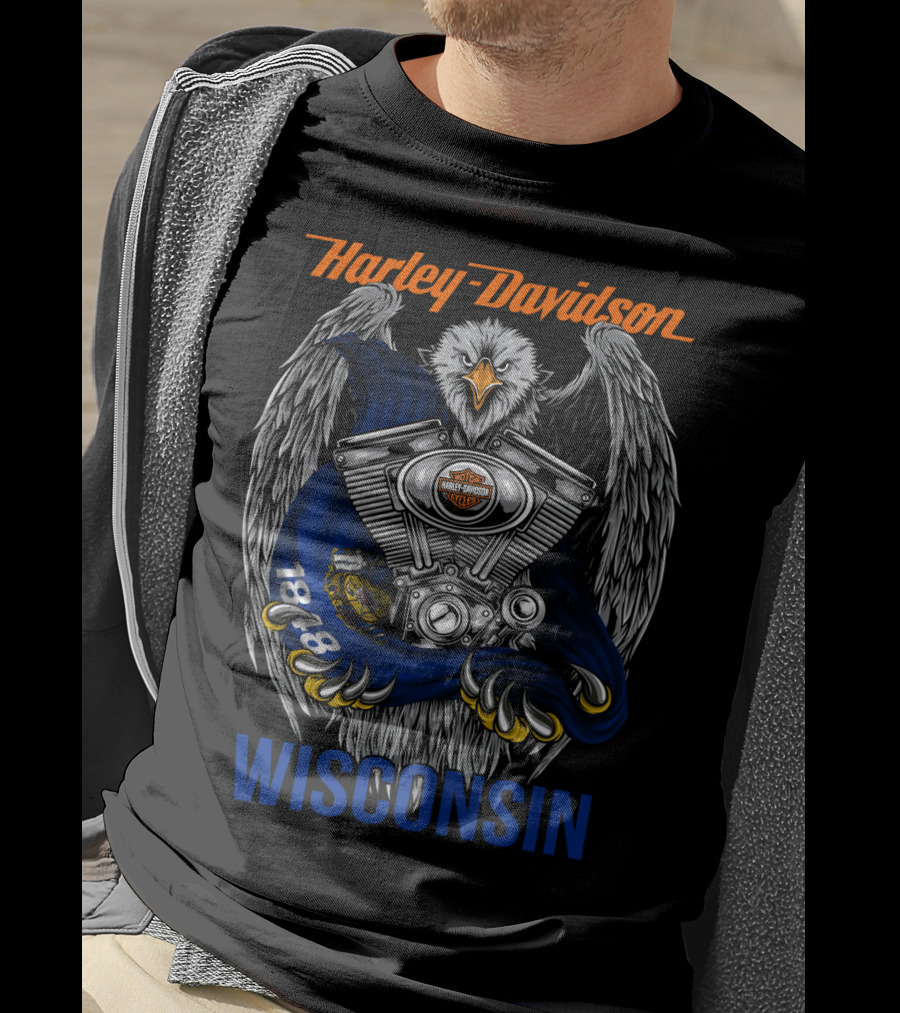 Harley Davidson Wisconsin Eagle Engine 1888 T-Shirt