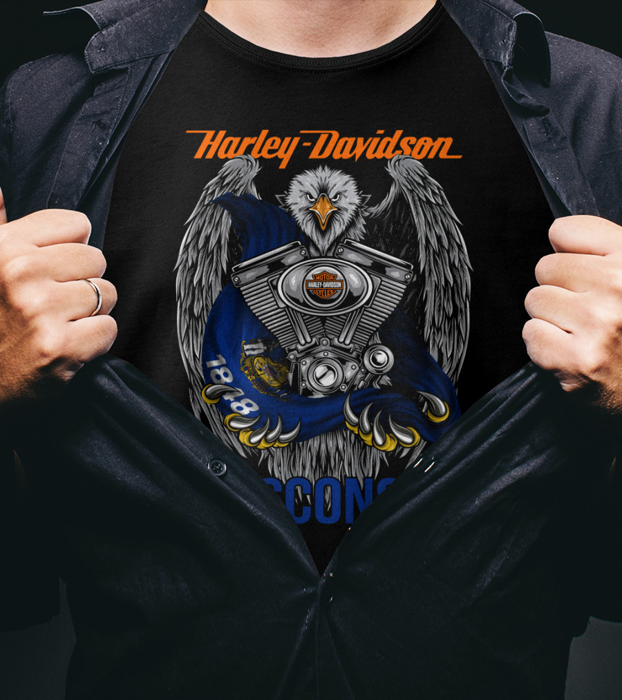 Harley Davidson Wisconsin Eagle Engine 1888 T-Shirt