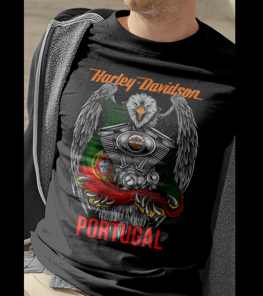 Harley Davidson Portugal Eagle Engine T-Shirt