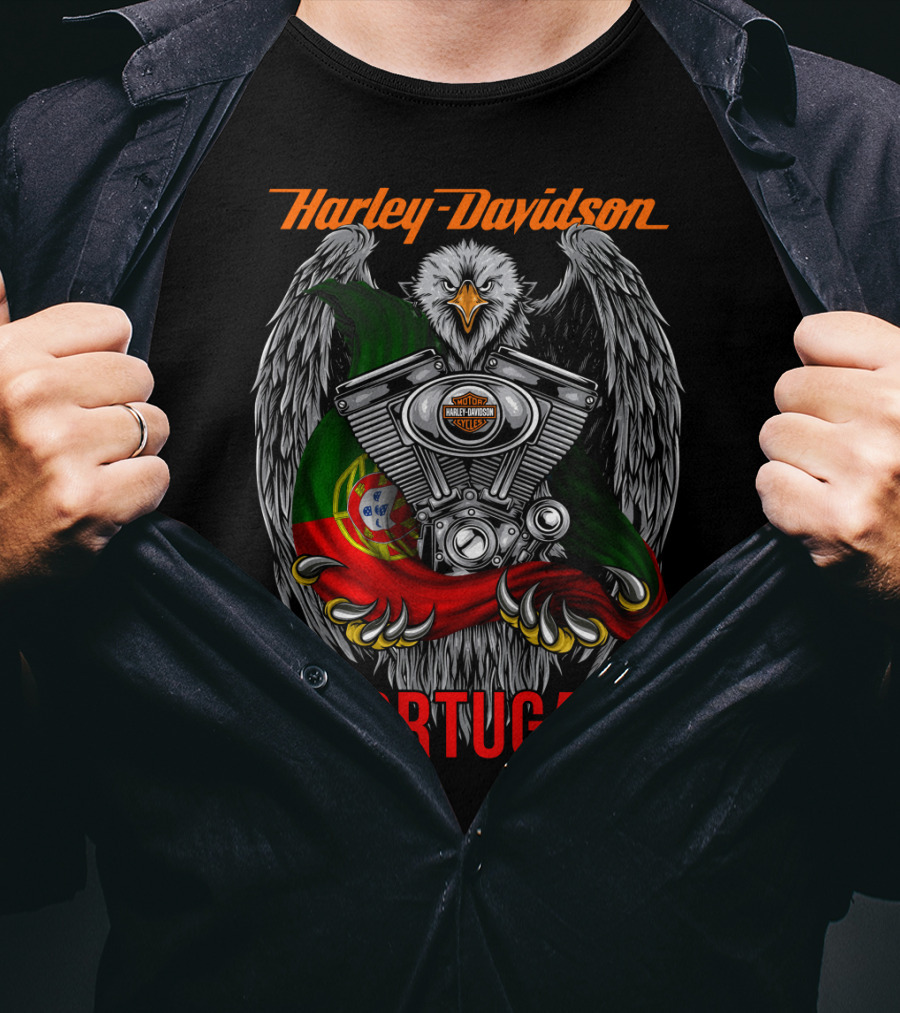 Harley Davidson Portugal Eagle Engine T-Shirt