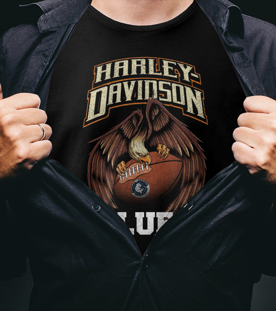 Harley Davidson Carlton Blues Eagle Football T-Shirt