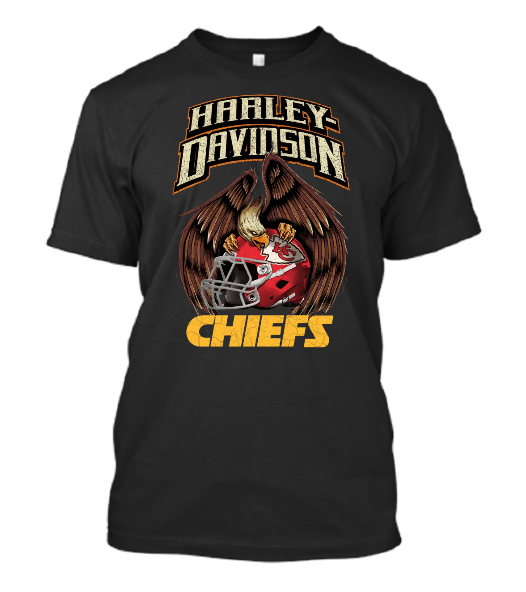 Harley Davidson Eagle Kansas City Chiefs Helmet Chiefs T-Shirt