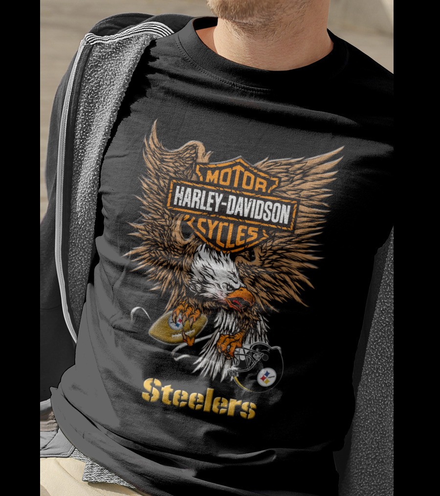 Harley Davidson Cycles Pittsburgh Steelers Eagle T-Shirt
