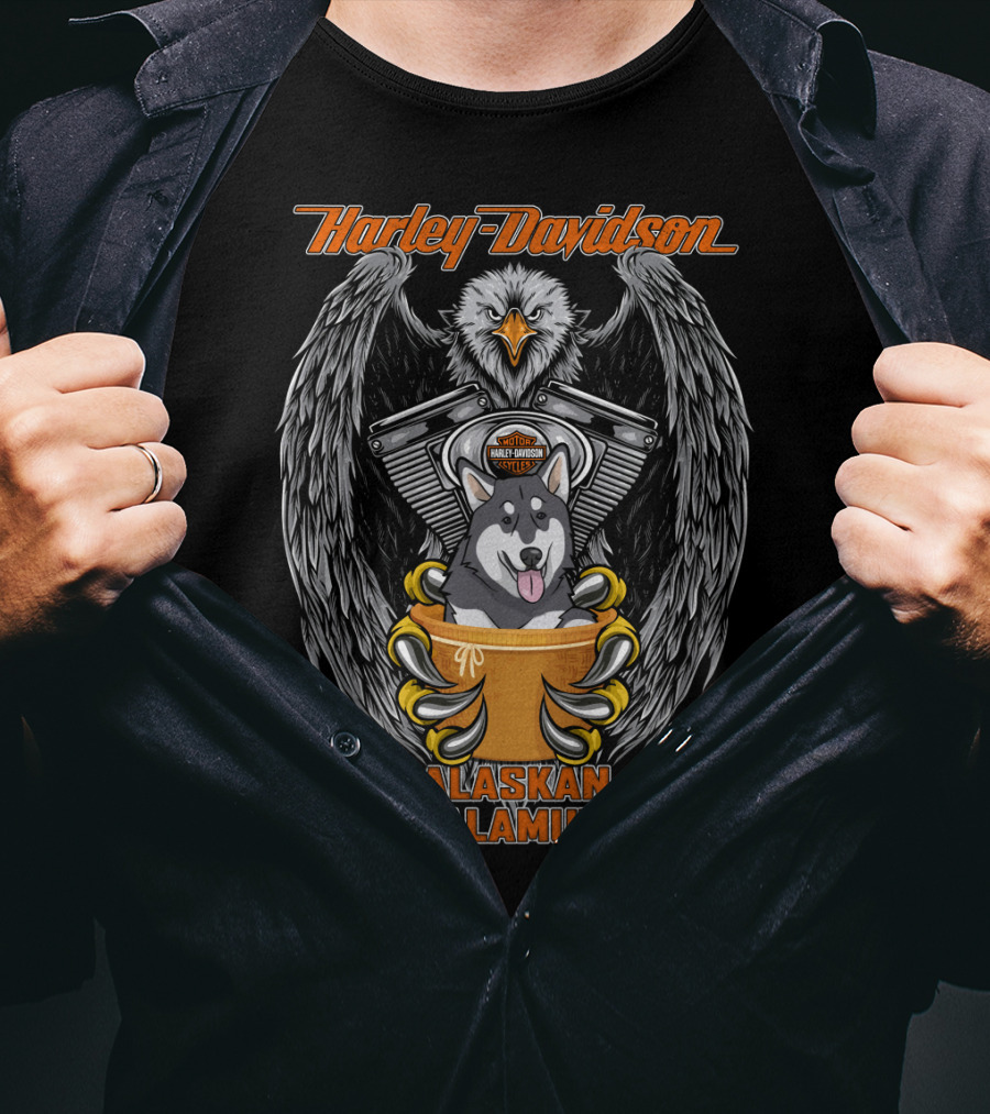 Harley Davidson Alaskan Malamute Eagle Engine T-Shirt