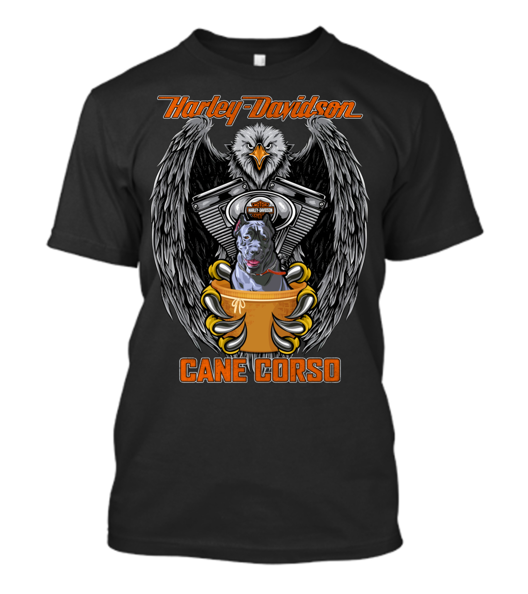 Harley Davidson Cane Corso Eagle Engine Art T-Shirt