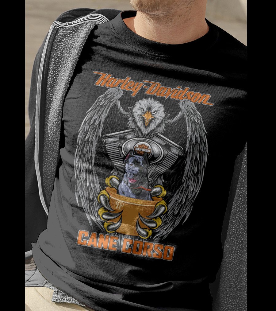 Harley Davidson Cane Corso Eagle Engine Art T-Shirt