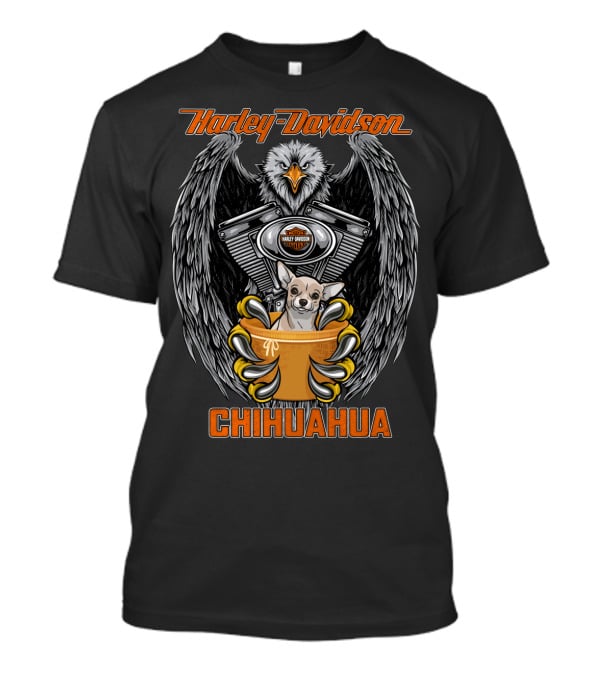 Harley Davidson Eagle Engine Chihuahua Bowl T-Shirt