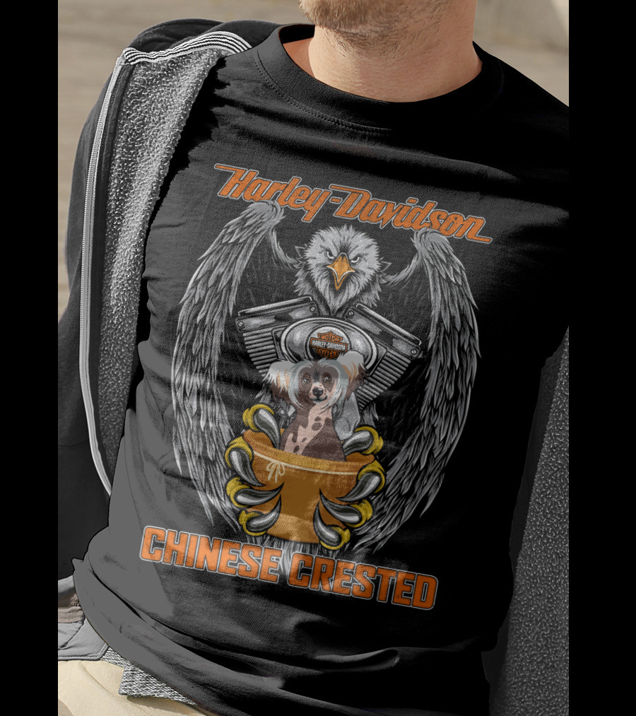 Harley Davidson Chinese Crested Eagle Engine T-Shirt